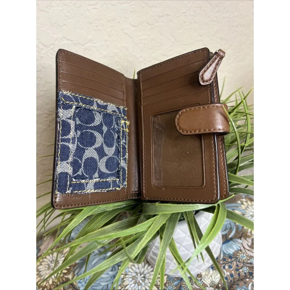 Upcycled Coach Signature Corner Zip Wallet